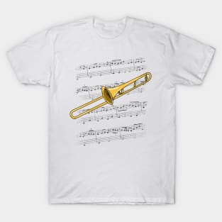 Trombone Player Trombonist Brass Musician (Colour) T-Shirt
